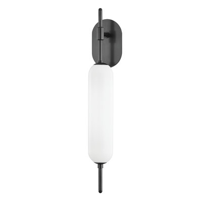Single Light Steel Dimmable Armed Sconce
