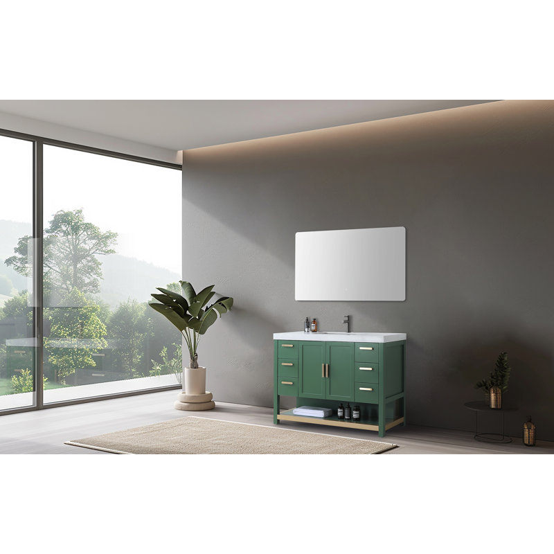 Winchester 48” W Single Vanity, Forest Green, White