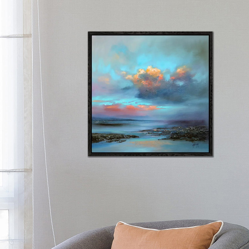 Hebridean Light I by Scott Naismith - Painting on Canvas, Black Floater Framed, 66.04cm H x 66.04cm W x 3.81cm D
