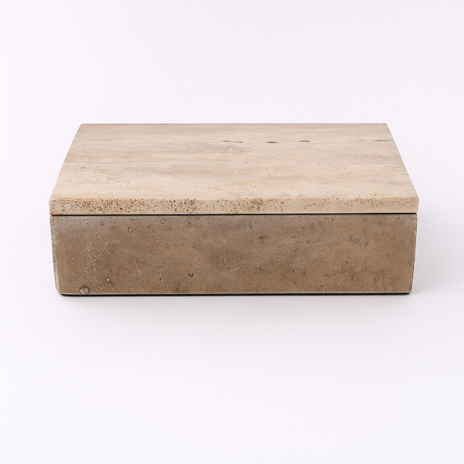 Travertine Rectangle Box Large Cream
