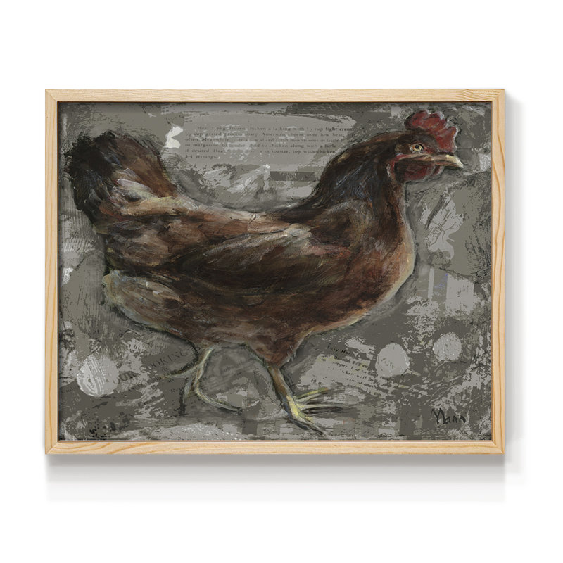 Red Hen -Framed Print - Restickable, H 8 po x l 10 po, Naturel
