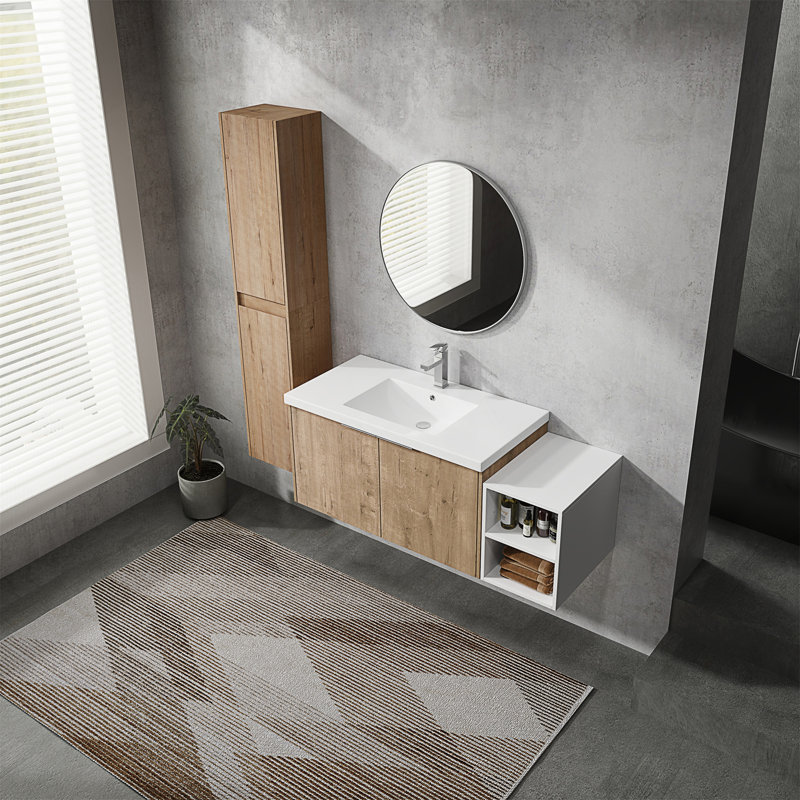 Meuble-lavabo mural 48 po avec lavabo et armoire d'appoint 48 po