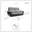 Causeuse inclinable électrique en cuir grainé moderne et contemporain de 79 po avec charge USB et conception encombrante Wall-Edger Ednerd