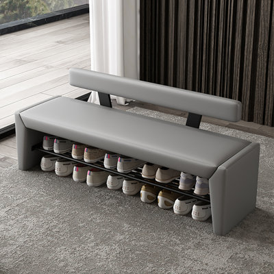 Tabouret pour changer de chaussures 55,1 po avec dossier