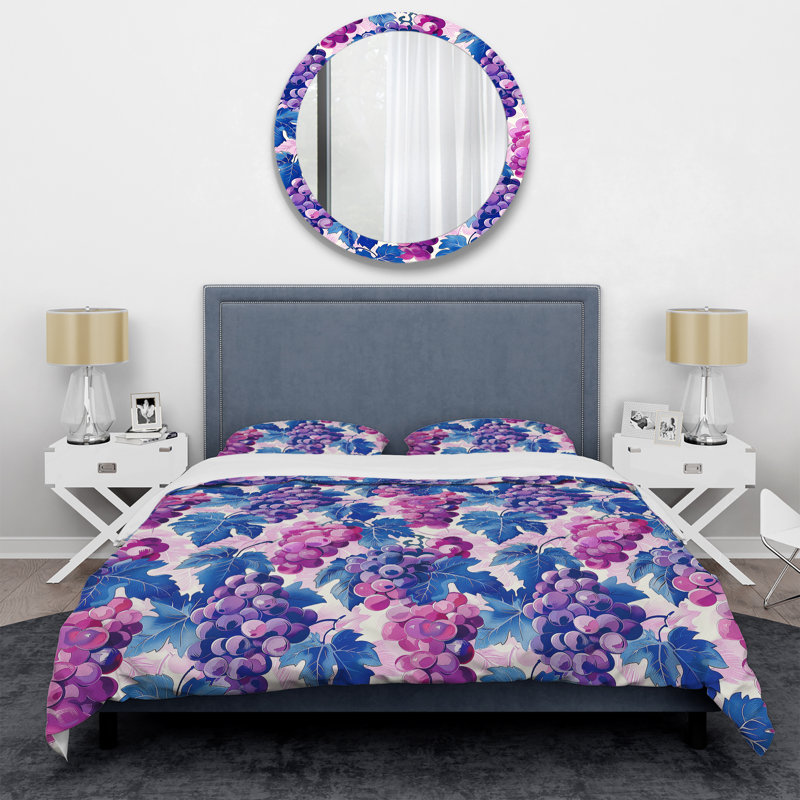 Ensemble de housse de couette Glam mauve - mauve / rose, Housse de couette simple + 2 taies décoratives st