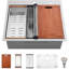 Évier de cuisine encastré de 25 po L x 22 po avec accessoires