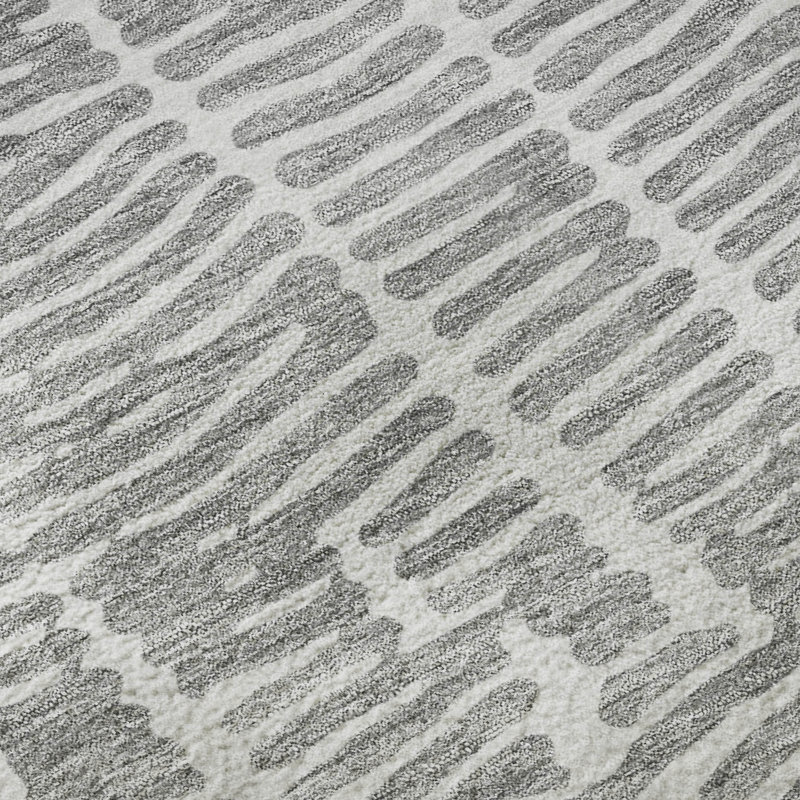 Premium Machine Washable Prisco Gray Rug, Rectangle 10' x 14'