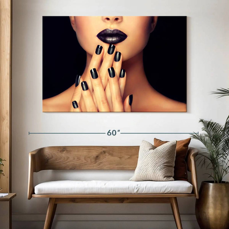 Shuttleworth Black Lips And Nails, 34" H x 51" W