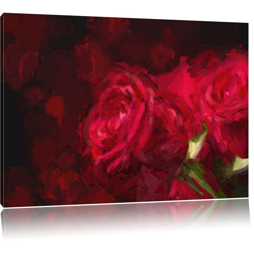 Roses Kunstdruck auf Leinwand in Rosa