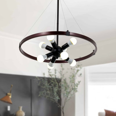 8 - Light Dimmable Sputnik Wagon Wheel Chandelier