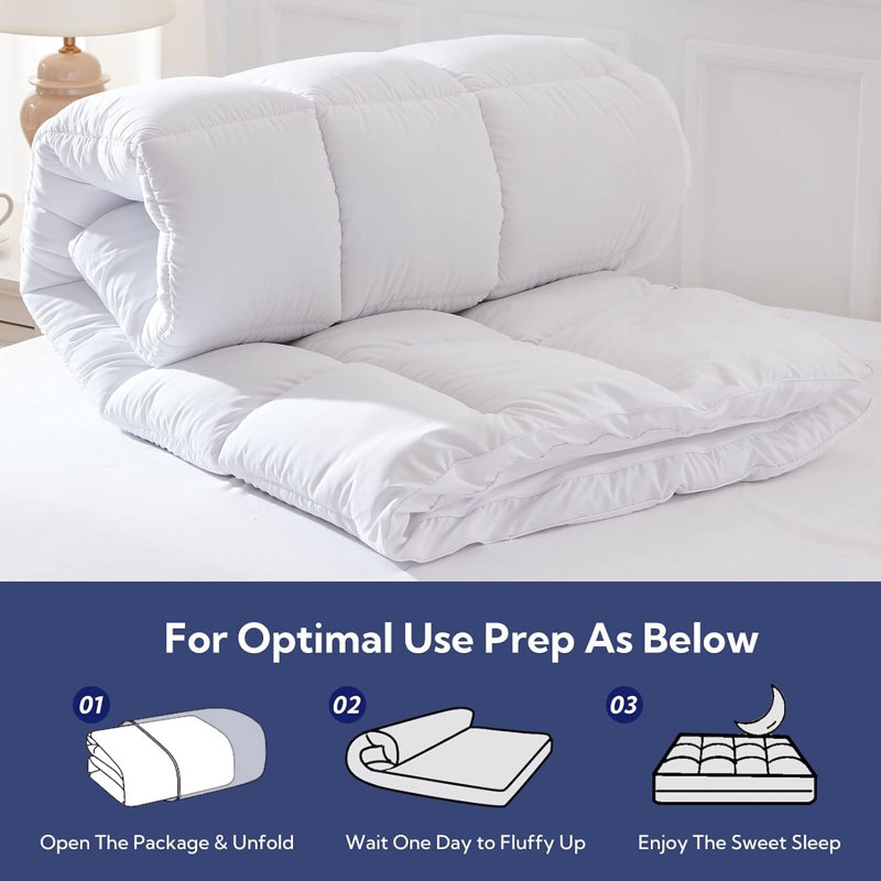 Soft High-density brushed microfiber fabric Mattress Topper 2'', Queen