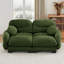 Canapé modulaire confortable à 2 places en tissu de chenille plissé avec siège ergonomique en mousse haute densité, accoudoirs arrondis arrondis et 2 coussins décoratifs ronds-2124159102