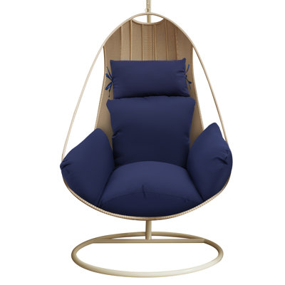 1 - Piece Outdoor Seat/Back Cushion W/ Headrest Hanging Basket Swing Cushion