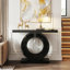 Console à miroir avec base en cristal pour le vestibule, le vestibule ou le décor du salon (noir) | Idée de cadeau-1916536961