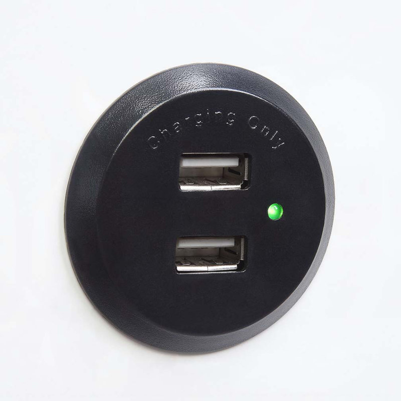 Table d'appoint blanche avec rangement USB