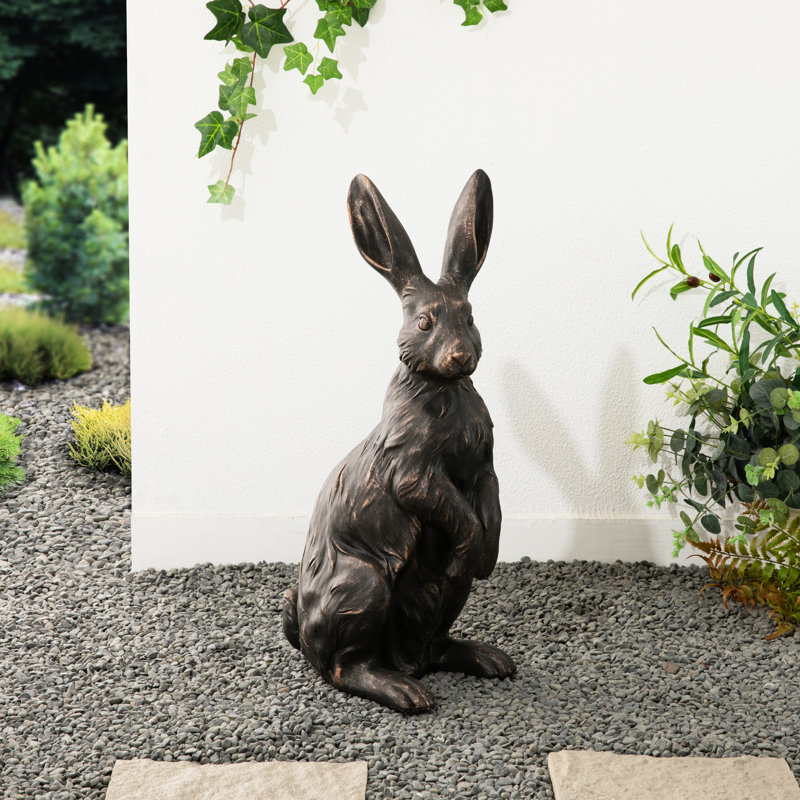 Statue de lapin debout en bronze 23 po H MGO