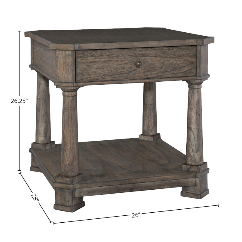Stephens Solid Wood End Table with Storage