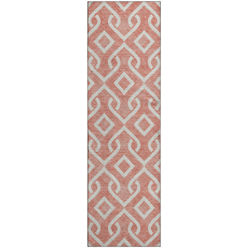 Premium Machine Washable Cerrito Salmon Rug, Runner 2'3" x 7'6"