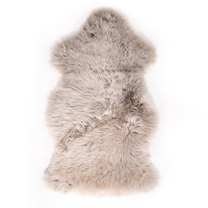 Jeté Stacey Shearling, Gris clair