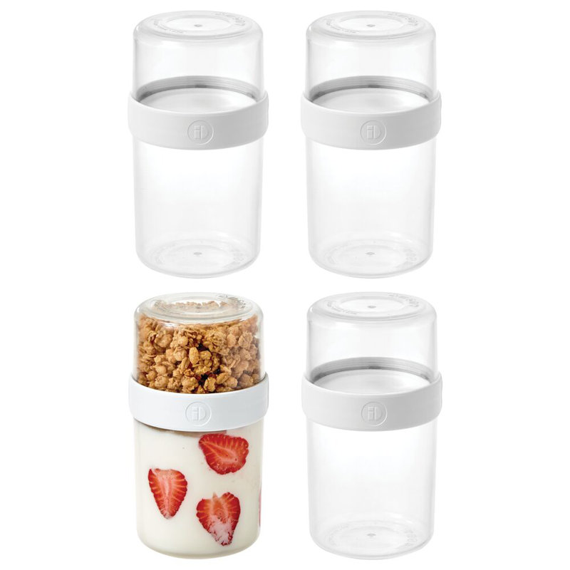 iDesign Medium Stack 'n Snack Food Containers - Stackable Snack Containers for Yogurt, Granola, Fruits, and Vegetables