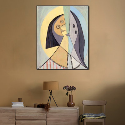 Framed Canvas Giclee Print Art 1929 Buste de femme2 by Pablo Picasso Wall Art Living Room Home Office Decorations(Wood Colour Slim Frame,18"x24")