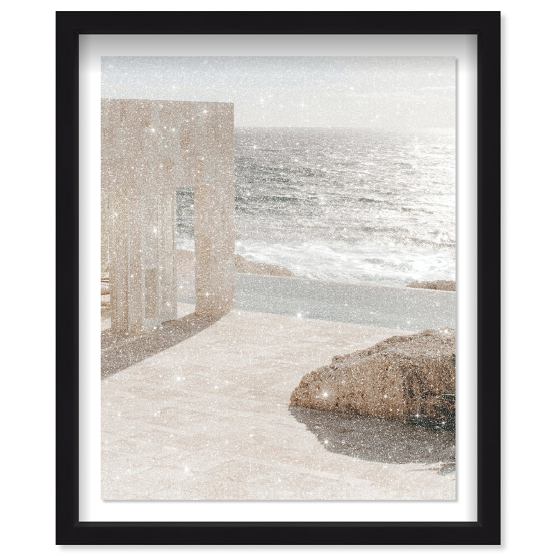 Anchored Ocean Shadowbox Landscape & Nature Print by Oliver Gal, Black Frame, 16 x 20, 37.5"H x 31.5"W, Black Shadowbox