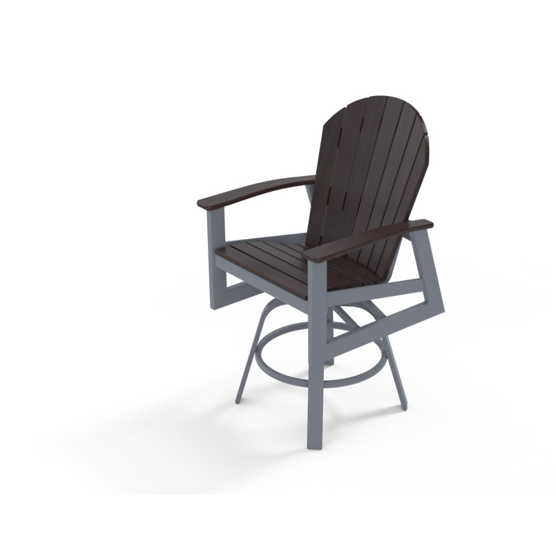 Newport Outdoor Swivel Bar Stool, Boardwalk, 26.75", Snow