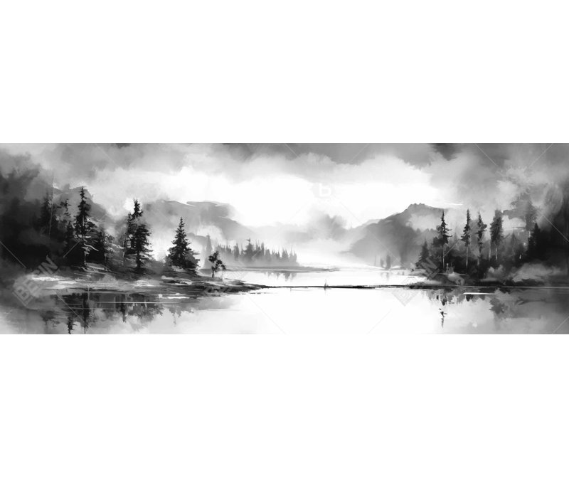 Toile au bord du lac | Décoration de chambre contemporaine
