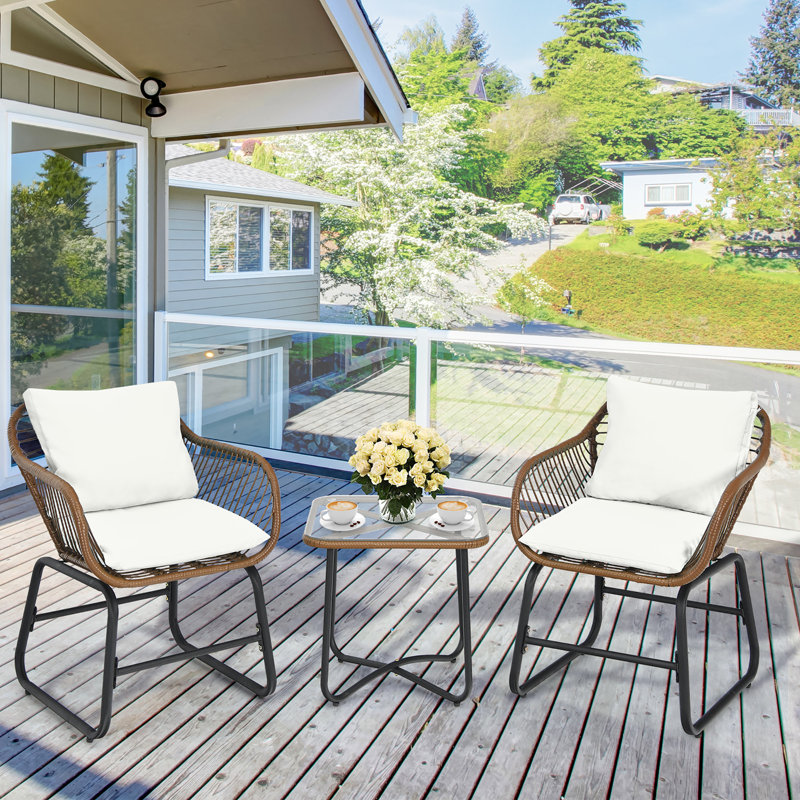 Ensemble bistro long avec coussins de 19 po pour 2 personnes Edwardo Square, Rouge
