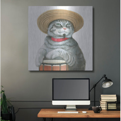 Art mural en métal «Cattitude 2» par Myles Sullivan