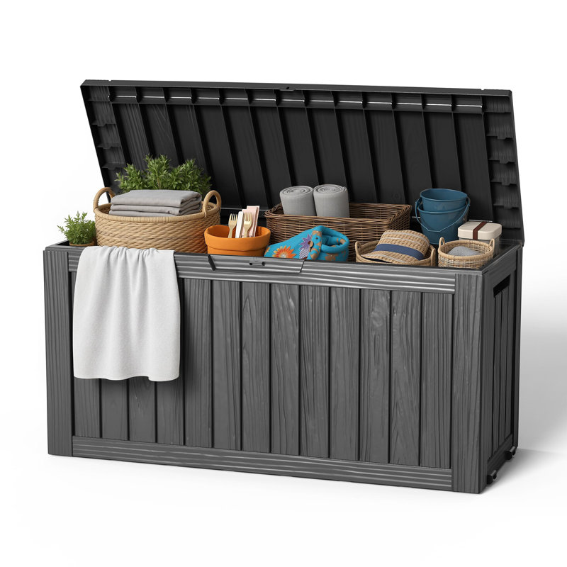 85 Gallon Outdoor Storage Box, Black