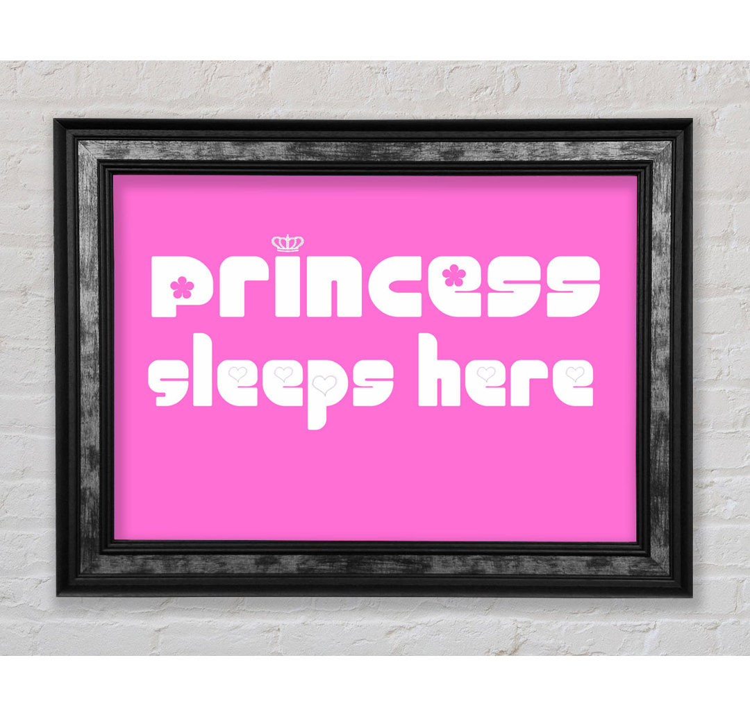 Mädchenzimmer Zitat Princesss Sleeps Here 2 - Einzelne Bilderrahmen Kunstdrucke