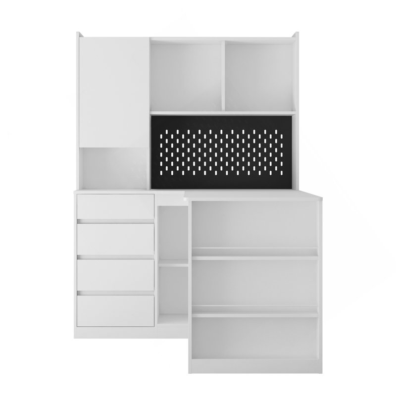 L Shaped Desk With Charger,Computer Desk With Drawers,Bookshelf,With LED Light,Modern Corner Desk,Home Office Desk,L-Shaped Study Table Writing Desk,Corner Gaming Computer Desk With Storage