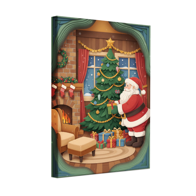 Noël, scène de Noël, cadeaux de sapin de Noël, foyer