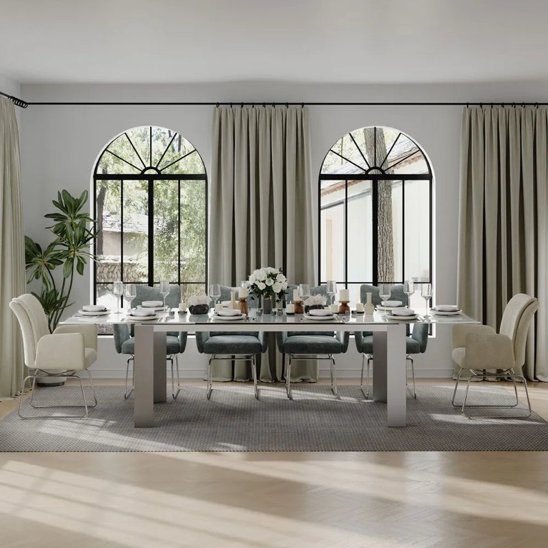 Modern Long Extendable Dining Table