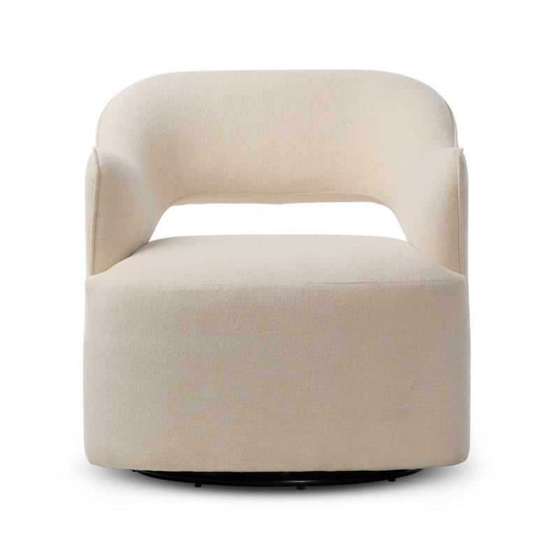 BLYTHE Swivel Armchair, Crypton Wayfarer Snow Polyester