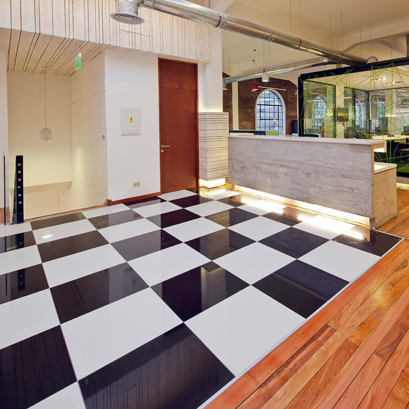 24" x 24" Polished Checkered Pattern Floor and Wall Tiles