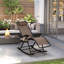 Fauteuil inclinable pliant, fauteuil zéro gravité, chaise berçante extérieure avec coussin, porte-gobelet et porte-téléphone, noir-2143209053