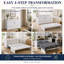 Lit escamotable Night & Day Furniture avec matelas en mousse à mémoire de forme de 15 cm, format Queen, blanc-1962669680