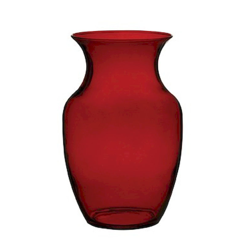 Hason Glass Table Vase, Red
