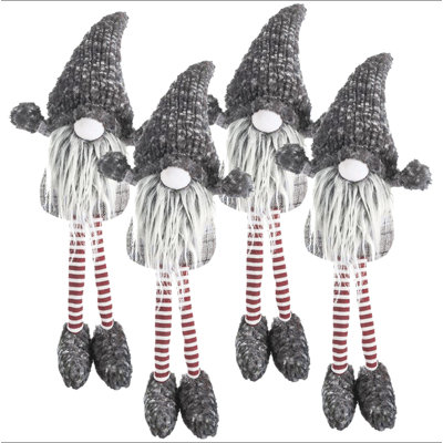 4 pièces de décorations de gnomes de Noël, ornements de table de Noël pour les cadeaux des fêtes