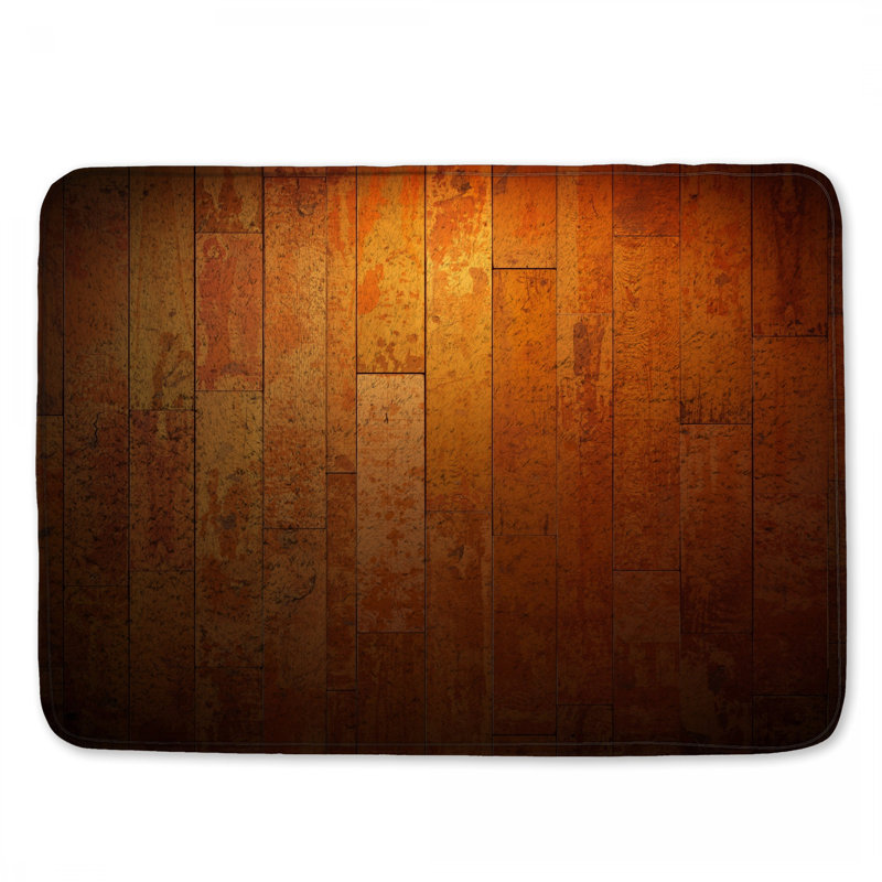Distressed Wood Planks Bath Mat, 24in W x 17in L