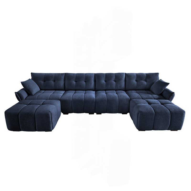 Ensemble de canapé luxueux à 4 places avec repose-pieds, idéal pour divers espaces, H 35,4 po x l 141,7 po x P 33,4 po, 4
