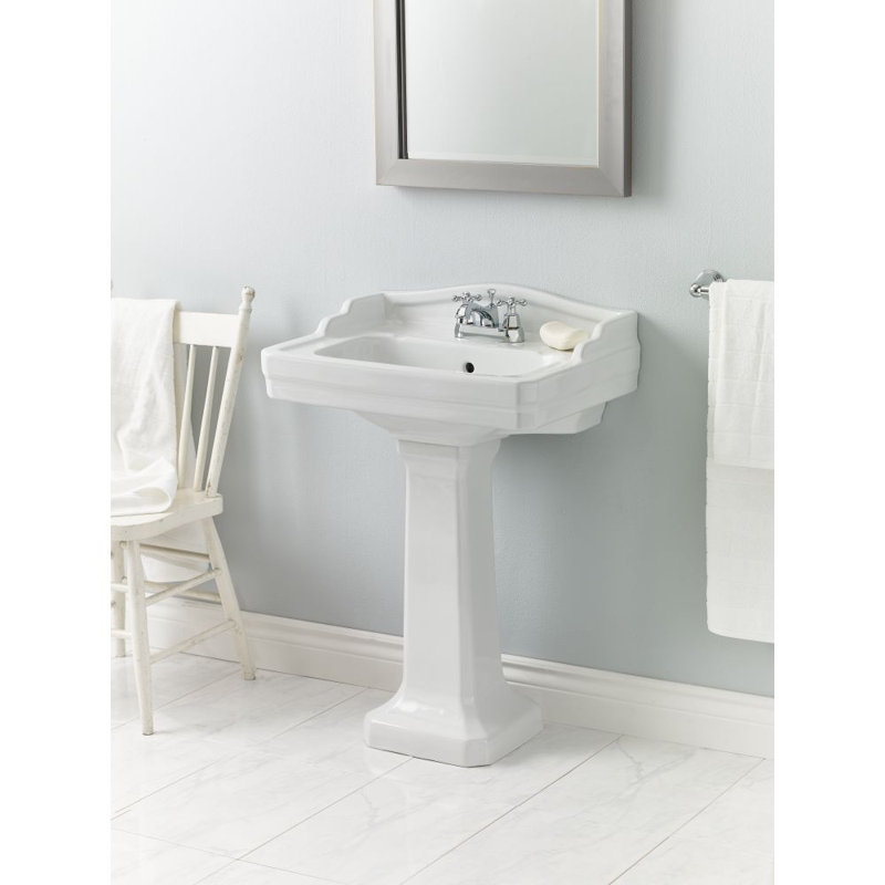 Cheviot Products Essex 18'' White Vitreous China Rectangular Bathroom Sink with Overflow, 4" Centerset