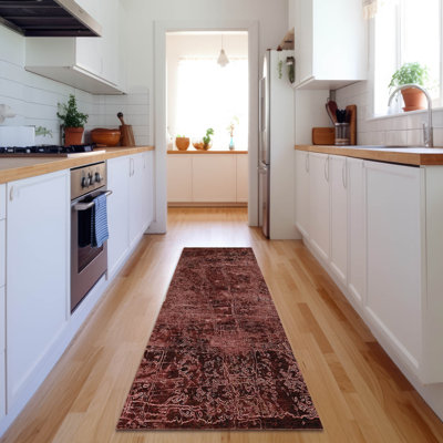 Premium Machine Washable Cerrito AMF559 Merlot Rug