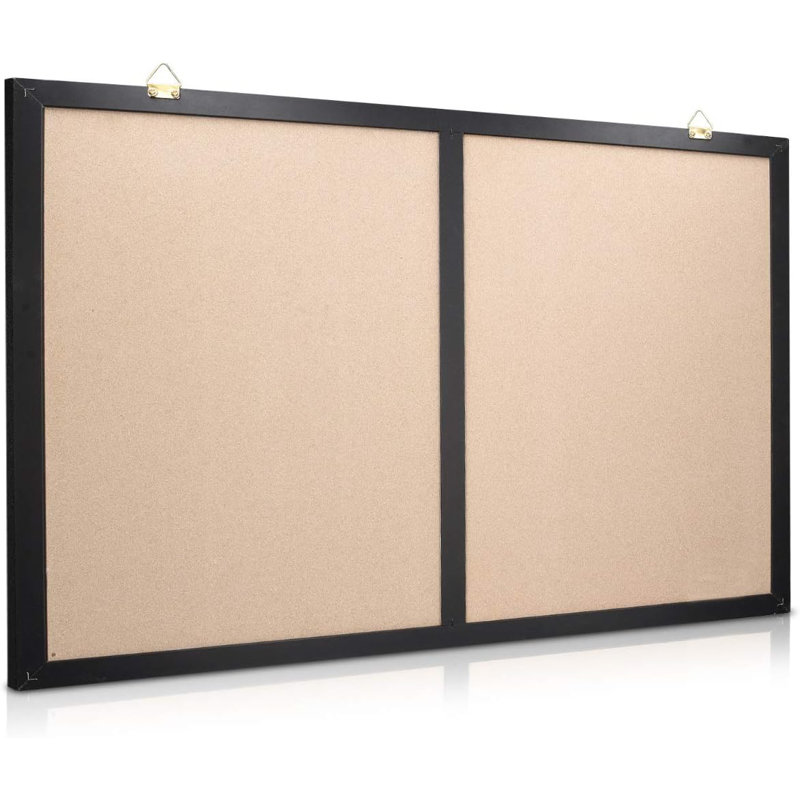 Tableau combiné de craies et de liège 24 x 36 po pour tableau mural, tableau noir encadré avec craie, punaises et aimants