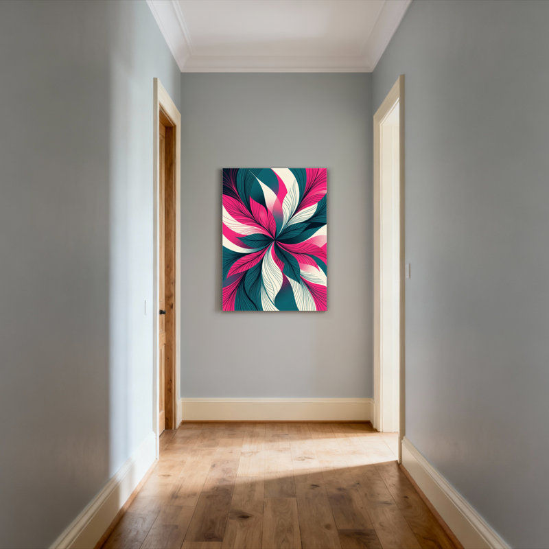 Ensemble de 1 tableau sur toile à motif floral abstrait, H 40 po x l 28 po
