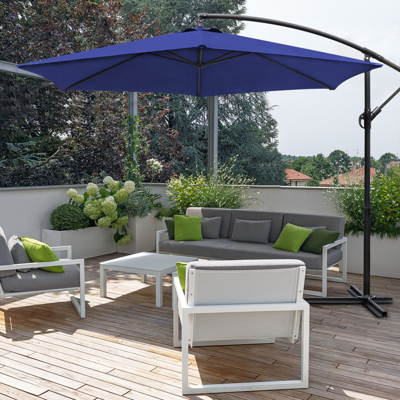 Parasol en porte-à-faux 10 pi Arabella, Bleu