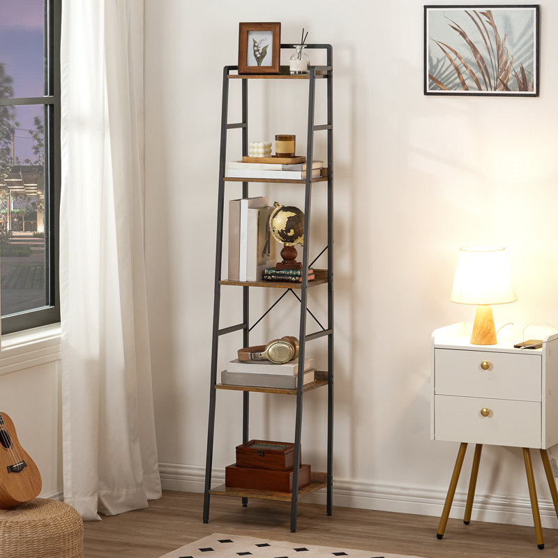  Byxbee 5-Tier Storage Bookcase Corner Bookhelf