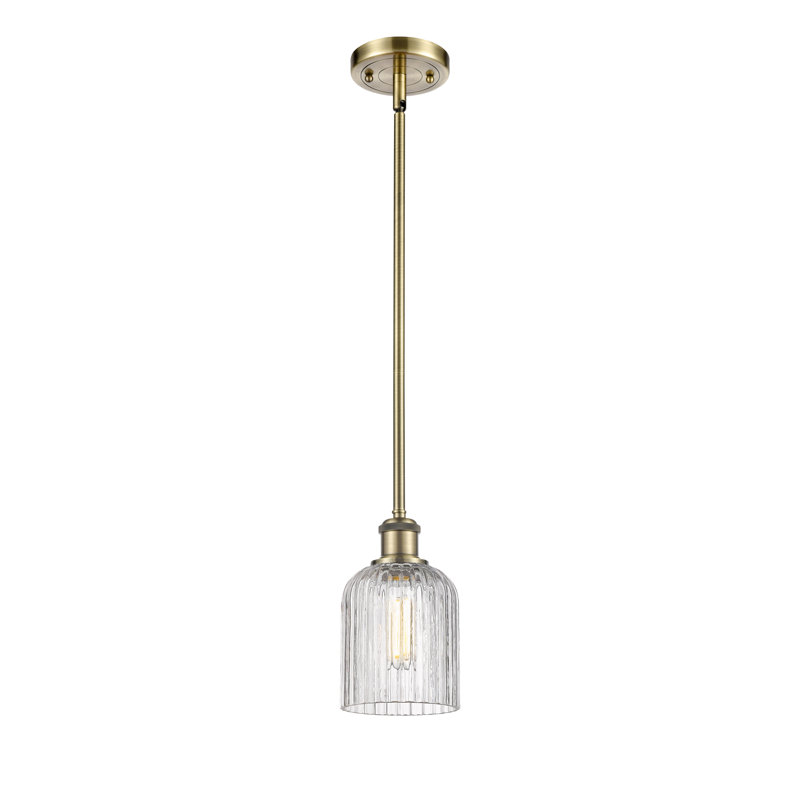 Luminaire suspendu 5 lumières Ballston Addeline, Laiton antique, Clair